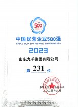 中國民營企業(yè)500強第231位 23年度